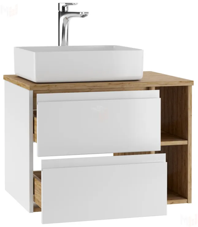 Тумба подвесная под умывальник "Joy 46" Frost 70 с двумя ящиками В2 Домино