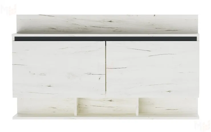 Антресоль  ГРЕТТА 1200  Дуб Крафт белый-Антрацит