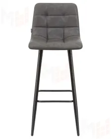 Стул барный DOBRIN NICOLE (черные матовые ножки, серая антрацитовая винтажная экокожа (RU-08))
