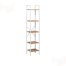 Стеллаж Leset Стилвуд 15 узкий, 5 полок (Белый/Дуб крафт золотой)