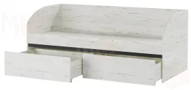 Кровать-софа  ГРЕТТА с ящиками Дуб Крафт белый