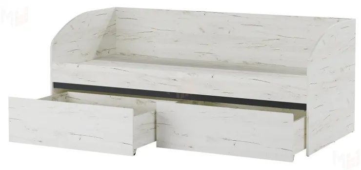 Кровать-софа  ГРЕТТА с ящиками Дуб Крафт белый