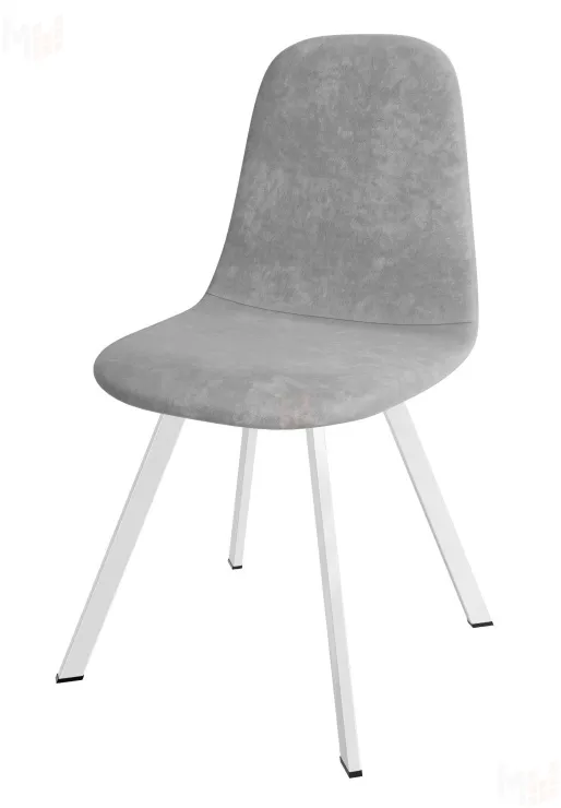 Стул Кассиопея (велюр серый, ноги профиль белый)