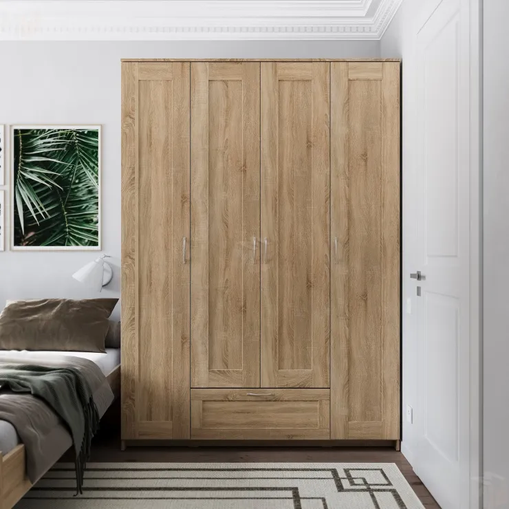 Шкаф Сириус 4 двери 1 ящик (сонома)