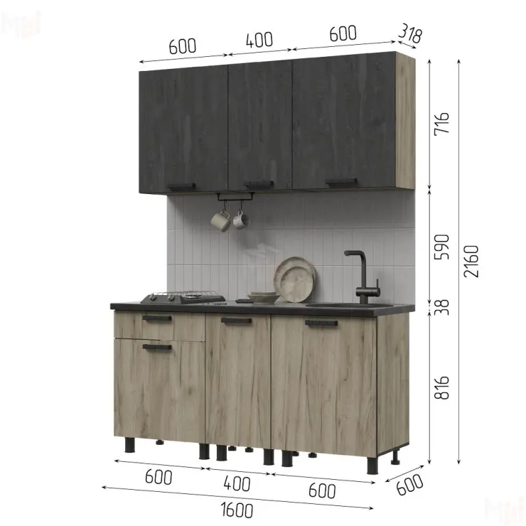 Кухонный гарнитур Эдинбург 1,6