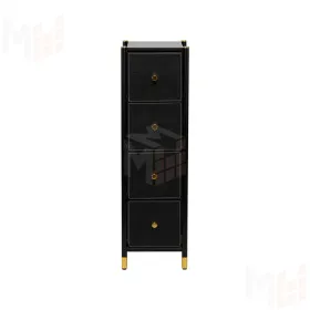 Комод Leset Нирита/Хайди узкий 4 ящика (Чёрный/Чёрный/Чёрный)