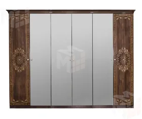 Шкаф Патрисия 6-дверный (2+2+2) с зеркалом караваджо глянец