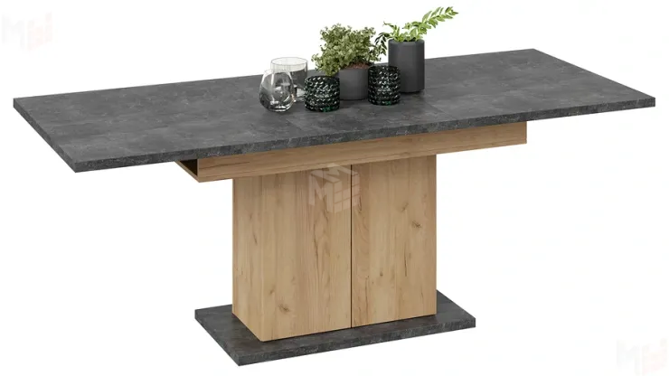 Стол раздвижной Детройт Тип 1 Дуб Крафт золотой, Ателье темное