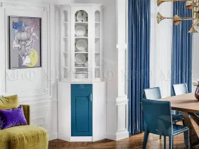 Буфет Констанция угловой (белый/джинс)