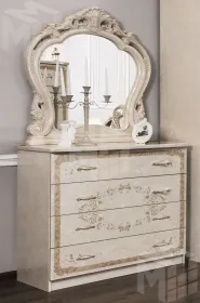 Комод Патрисия 4 ящика крем корень глянец