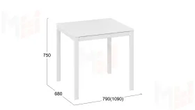 Стол раздвижной Слайд Тип 1 Белый матовый, Белый
