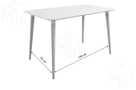 Стол обеденный Сканди 1 белый/светлый лак