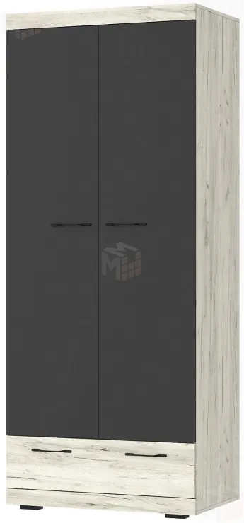 Шкаф СОНАТА ШС-900  со штангой Дуб Крафт белый - Антрацит