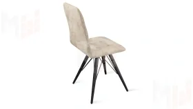 Стул Аспен К3 Черный муар, Велюр Wellmart Dark Beige