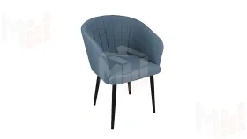 Стул Верона Т6 Черный муар, Велюр D007 пыльно-голубой