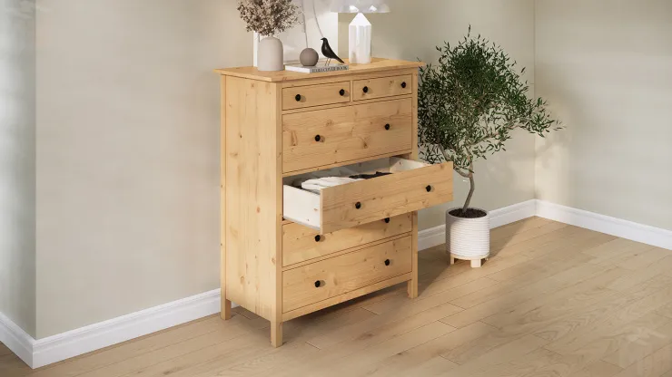 Комод КЫМОР 6 ящиков светло-коричневый