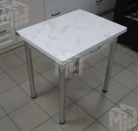 Стол Ломберный поворотно-раскладной с ящиком 780х580 (сабия) ножки хром