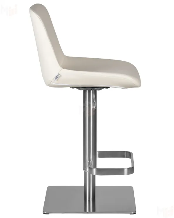 Стул барный DOBRIN ALDO (белый PU P23, основание из нержавеющей стали)