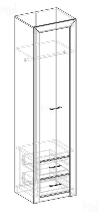 Пенал с ящиками Коллекция Мартина (Дуб приморский/Дуб юкон)