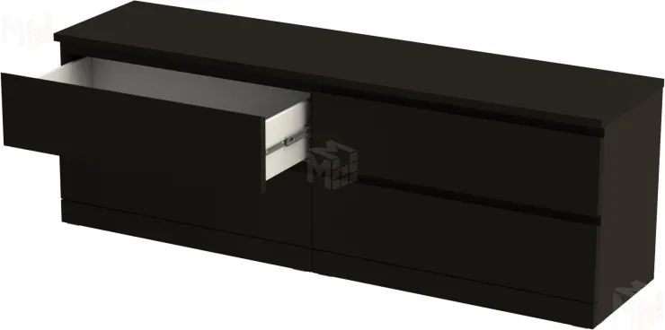 Комод Varma 4D шпон ясень черный