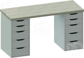 Стол письменный Ингар 2/55   дуб беленый / белый