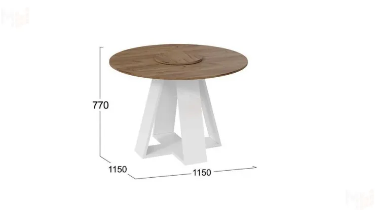 Стол обеденный Райнер Тип 1 Белый, Дуб Крафт золотой