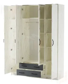 Шкаф Квадро Беатрис  Крафт белый-Антрацит