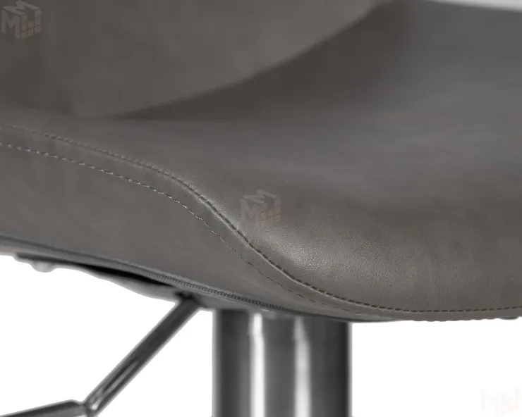 Стул барный DOBRIN ALDO (серый PU YP4, основание из нержавеющей стали)