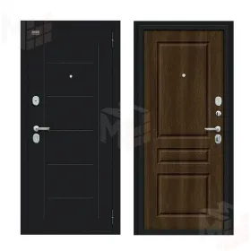 Входная металлическая дверь Пик Букле черное/Dark Barnwood