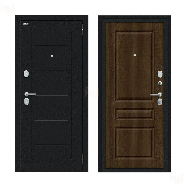 Входная металлическая дверь Пик Букле черное/Dark Barnwood