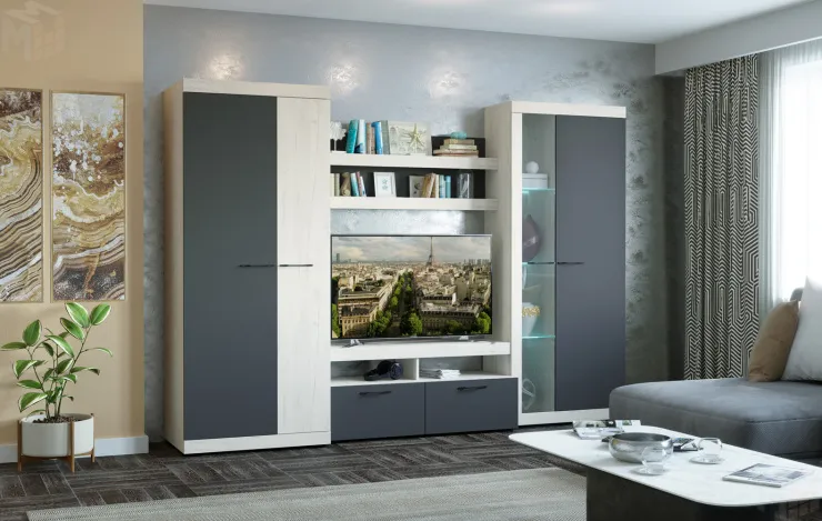 Гостиная Соната Композиция 2  Дуб Сонома - Дуб Сакраменто