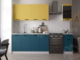 Кухня Техно New 2,0 комп. №3 Горчица софт/Атлантик софт