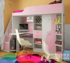 Кровать-чердак Фанки Кидз 15 + лестница-комод 13/8СВ