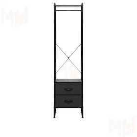 Комод Leset Ноа с вешалкой (Чёрный/Тёмно-серый/Чёрный матовый)