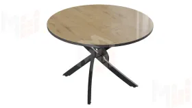 Стол обеденный Diamond Тип 2 - КМ+02.68.000.167 Черный муар, Бунратти глянец