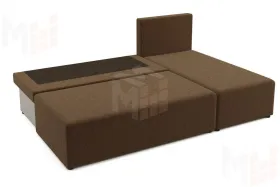 Угловой диван Комо бежево-коричневый 