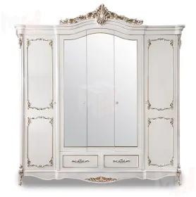 Шкаф Флоренция 5-дверный белый перламутр глянец