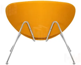 Кресло дизайнерское DOBRIN EMILY (желтая ткань AF13, хромированная сталь)