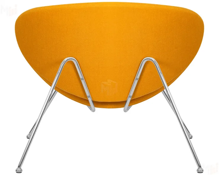 Кресло дизайнерское DOBRIN EMILY (желтая ткань AF13, хромированная сталь)