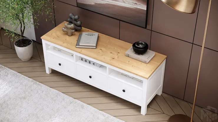 Tумбa ТB КЫMOP 148 белый/светло-кoричнeвый