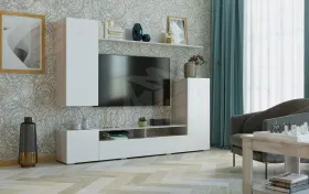 Гостиная МИЯ Ясень Анкор Светлый - Белый глянец