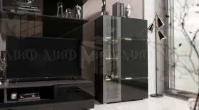 Гостиная Николь (черный глянец/черный)