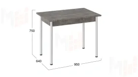 Стол Родос Тип 1 с опорой d40 Белый муар, Ателье темный