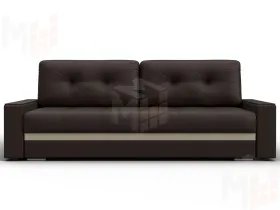Диван прямой с декором Лига-096 НПБ ( Коричневый\Бежевый )