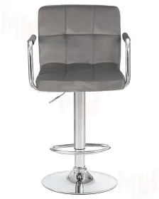 Стул барный DOBRIN KRUGER ARM (серый велюр (MJ9-75))