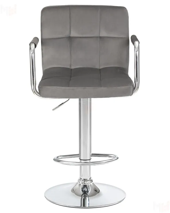 Стул барный DOBRIN KRUGER ARM (серый велюр (MJ9-75))
