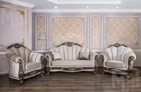 Диван Марселла 3х местный корень дуба глянец