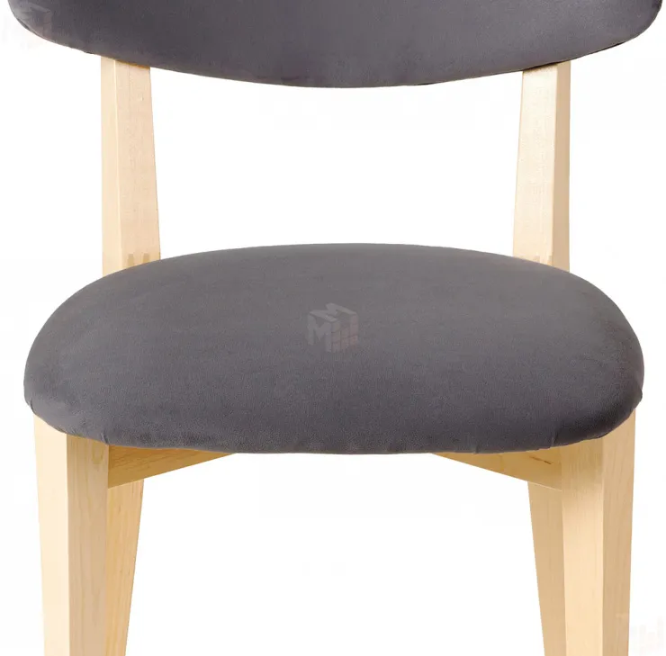 Обеденная группа стол раздвижной Норден D90 Белый/Натуральный и 2 стула Мэти Натуральный/Серый велюр