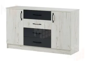 Комод К-1400 Беатрис Крафт белый-Антрацит