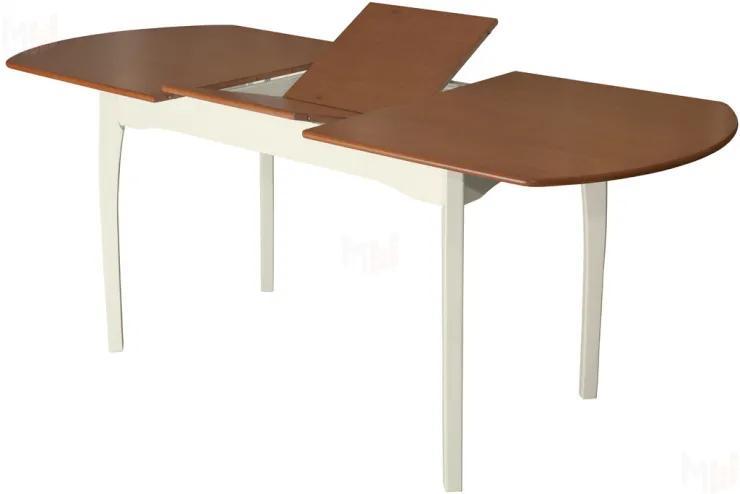 Стол кухонный деревянный раскладной Моди 140 Тик/Слоновая кость